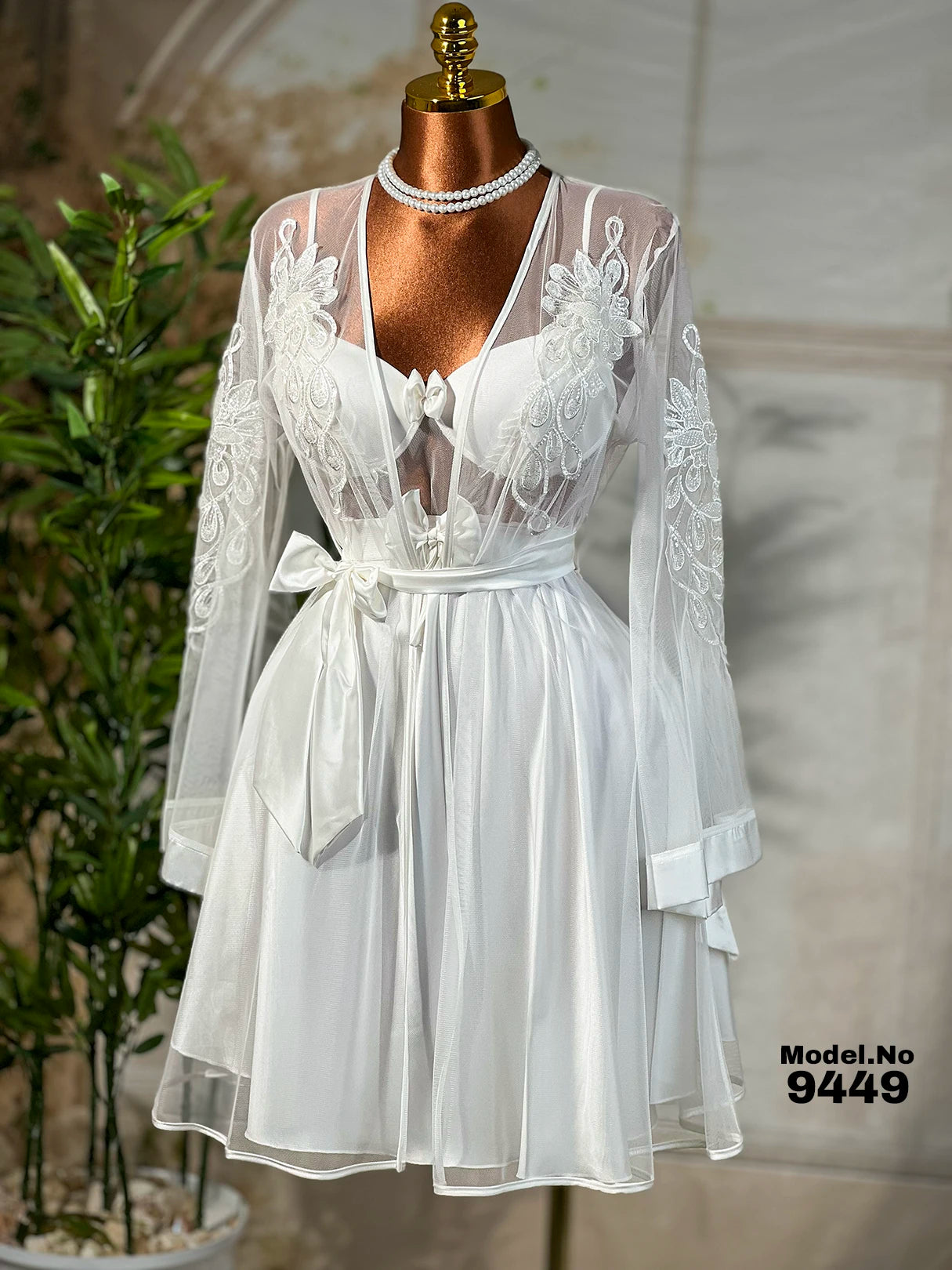 Sort Bridal Rob Set.Cod 9449