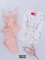 موديل بيجامة 3 قطع قطن كود 8016